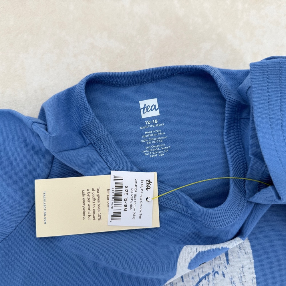 Tea Collection Blue Monkey Tee - Picture 2 of 3